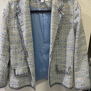 Women's Blue Tweed Jacket